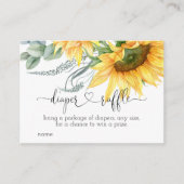 Zonnebloem Luier Raffle voor Baby shower Informatiekaartje (Voorkant)