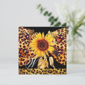 ZONNEBLOEM, LUIPAARD FUR BOOG ZOMER FEESTJE MONOGR KAART (Staand voorkant)