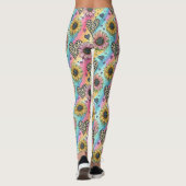 Zonnebloem & Luipaard Hart Regenboog Leggings (Achterkant)