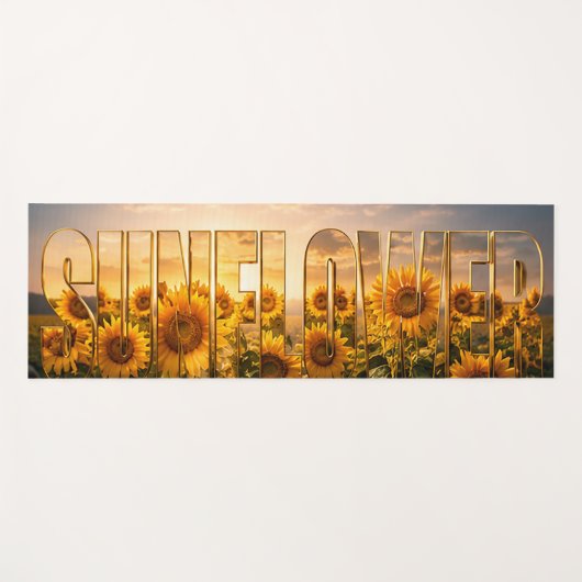 Zonnebloem Luxe Botanische Bloemendecoratie Yogamat (Voorkant (horizontaal))
