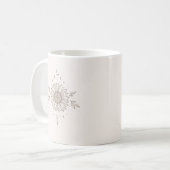 Zonnebloem Maan Lijnkunst Koffiemok (Voorkant links)
