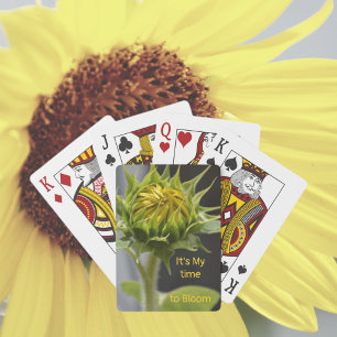 Zonnebloem Maar het is mijn tijd om Floral te late Pokerkaarten