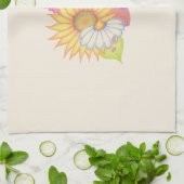 Zonnebloem Madeliefje Keukenhanddoek  (Gevouwen)