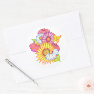 Zonnebloem Madeliefje Lieveheersbeestje Sticker