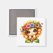 Zonnebloem Magneet   (Voorkant / Achterkant)