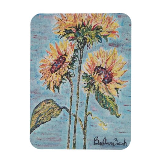 Zonnebloem Magnet Magneet (Verticaal)