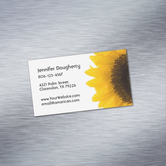 Zonnebloem Magnetisch Visitekaartje (Voorbeeld)