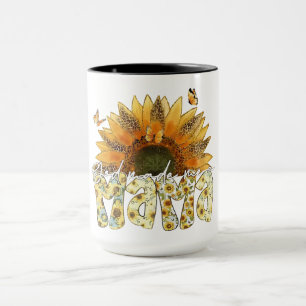 Zonnebloem MAMA Lettering met Vlinders  Mok