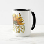 Zonnebloem MAMA Lettering met Vlinders  Mok (Voorkant rechts)