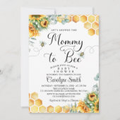 Zonnebloem Mama naar Bee Baby shower Uitnodiging (Voorkant)