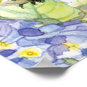 Zonnebloem mammie tot bee Bumblebee Blue Hydrangea Poster (Hoek)