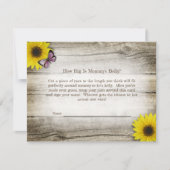 Zonnebloem Mam's Belly Size Baby shower Game | Roz Kaart (Voorkant)