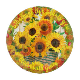 Zonnebloem Mand Boeket Bloei met Gratie  Snijplank