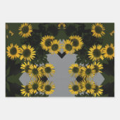 ZONNEBLOEM, MAND EN BARSTEN WIKKELPAPIER INPAKPAPIER VEL (Voorkant)