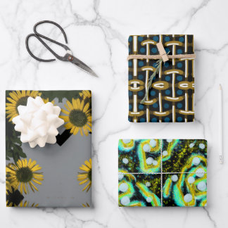 ZONNEBLOEM, MAND EN BARSTEN WIKKELPAPIER INPAKPAPIER VEL