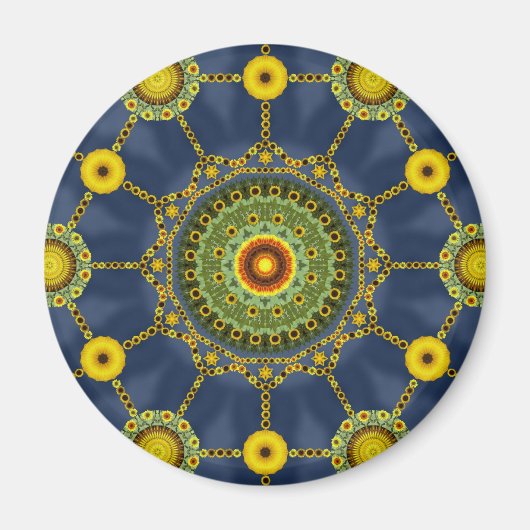 Zonnebloem Mandala Array Magnet (Voorkant)