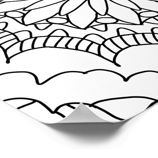 Zonnebloem Mandala Kleurend Poster (Hoek)