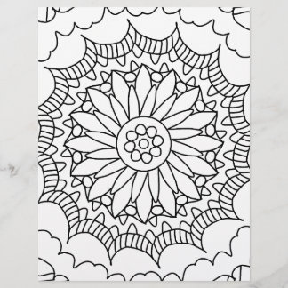 Zonnebloem Mandala Kleurplaat