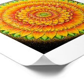 Zonnebloem Mandala van het Licht - Heilige Geometr Poster (Hoek)
