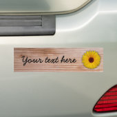 Zonnebloem Marigold op Rustic Wooden Boards Bumpersticker (Op auto)