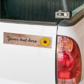 Zonnebloem Marigold op Rustic Wooden Boards Bumpersticker (Op Truck)