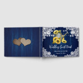 Zonnebloem marine blauw hout water kan veters brui gastenboek (Volledig)