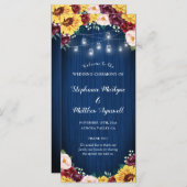 Zonnebloem Marine Blauw Jar Lights Bourgondische b Programmakaart (Voorkant / Achterkant)