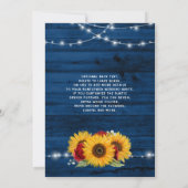 Zonnebloem Marine Blauw Rood Rose Rustiek Hout Bru Kaart (Achterkant)