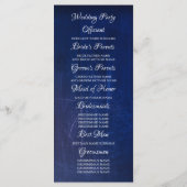 Zonnebloem Marine Blauw Rustieke Herfst Bruiloft P Programmakaart (Achterkant)