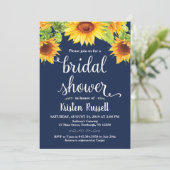 Zonnebloem Marine Huwelijksdouche Kaart (Staand voorkant)