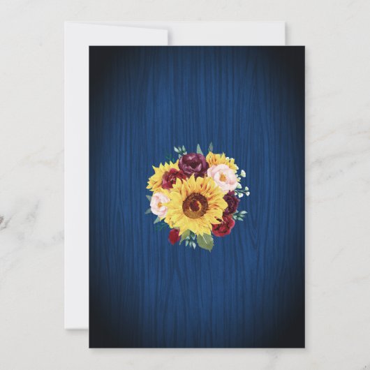 Zonnebloem Marine Mason Jars Bloemen Bruiloft Kaart (Achterkant)