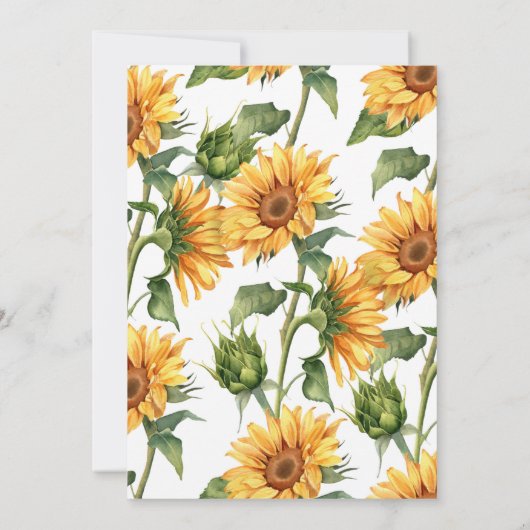 Zonnebloem Markt Bruidsfeest Uitnodiging – Ze is (Achterkant)