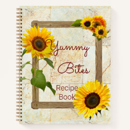 Zonnebloem Marmer Receptenboek Yummy Bites Notitieboek