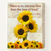 Zonnebloem Marmer Receptenboek Yummy Bites Notitieboek (Achterkant)