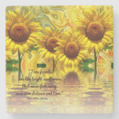 Zonnebloem Marmeren Onderzetters – True Friends Qu (Voorkant)