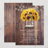 Zonnebloem Mason Jar Barn Wood Rustisch Vrijgezell Kaart (Voorkant / Achterkant)