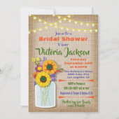 Zonnebloem Mason Jar Burlap Vrijgezellenfeest Kaart (Voorkant)