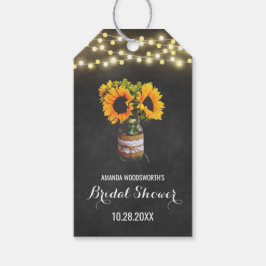 Zonnebloem Mason Jar Chalkboard Vrijgezellenfeest Cadeaulabel
