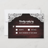 Zonnebloem Mason Jar Hout Kant Bruiloft RSVP Kaart (Achterkant)