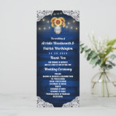 Zonnebloem Mason Jar Hout Kant Trouwprogramma's Programmakaart (Staand voorkant)