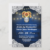 Zonnebloem Mason Jar repetitie diner uitnodigingen (Voorkant)