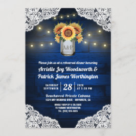 Zonnebloem Mason Jar repetitie diner uitnodigingen