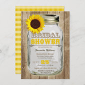 Zonnebloem Mason Jar Rustic Vrijgezellenfeest Kaart (Voorkant / Achterkant)