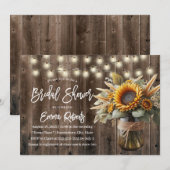 Zonnebloem Mason Jar Rustiek Bruiloft Vrijgezellen Kaart (Voorkant / Achterkant)