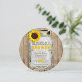 Zonnebloem Mason Jar Rustiek Vrijgezellenfeest Ron Kaart (Staand voorkant)