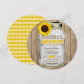 Zonnebloem Mason Jar Rustiek Vrijgezellenfeest Ron Kaart (Voorkant / Achterkant)