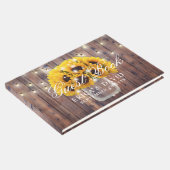 Zonnebloem Mason Jar String Lights Rustieke Bruilo Gastenboek (Hoek)