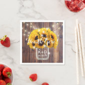 Zonnebloem Mason Jar String Lights Rustieke Bruilo Servetten (Insitu)