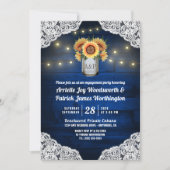 Zonnebloem Mason Jar Verlovingsfeest Uitnodigingen (Voorkant)