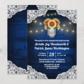 Zonnebloem Mason Jar Verlovingsfeest Uitnodigingen (Voorkant / Achterkant)